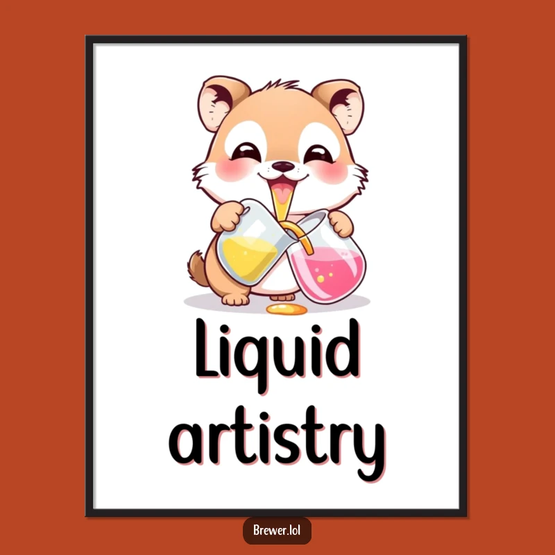 Funny Potion Pouring Animal Digital Art - Instant Color for Walls