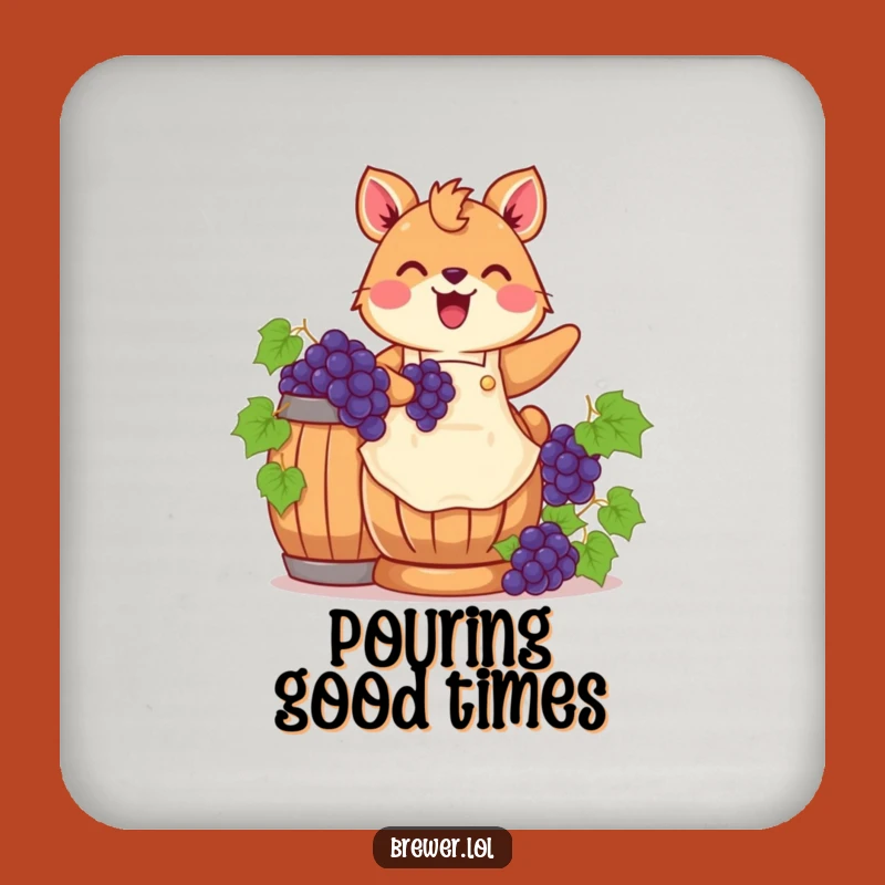 Funny Grape Stomping Animal Coaster - Protect Surfaces with Cheer