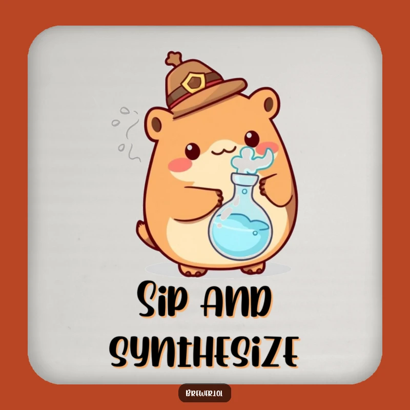 Funny Mad Scientist Animal Coaster - Protect Surfaces with Quirky Charm