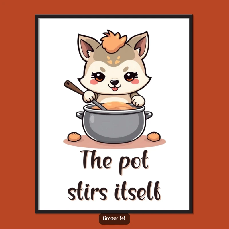 Free Printable Wall Art: Funny Pot Stirrer Animal Art Downloadable