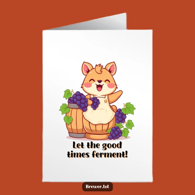 Free Printable Birthday Card: Funny Grape Stomping Animal DIY Gift