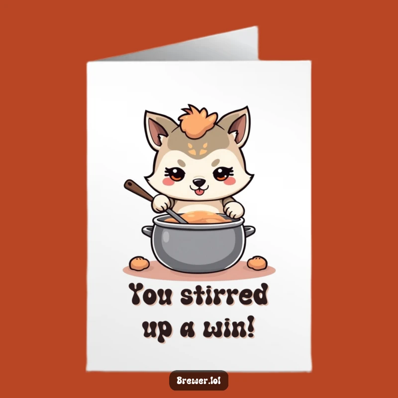 Free Printable Congrats Card: Focused Chef Animal Downloadable