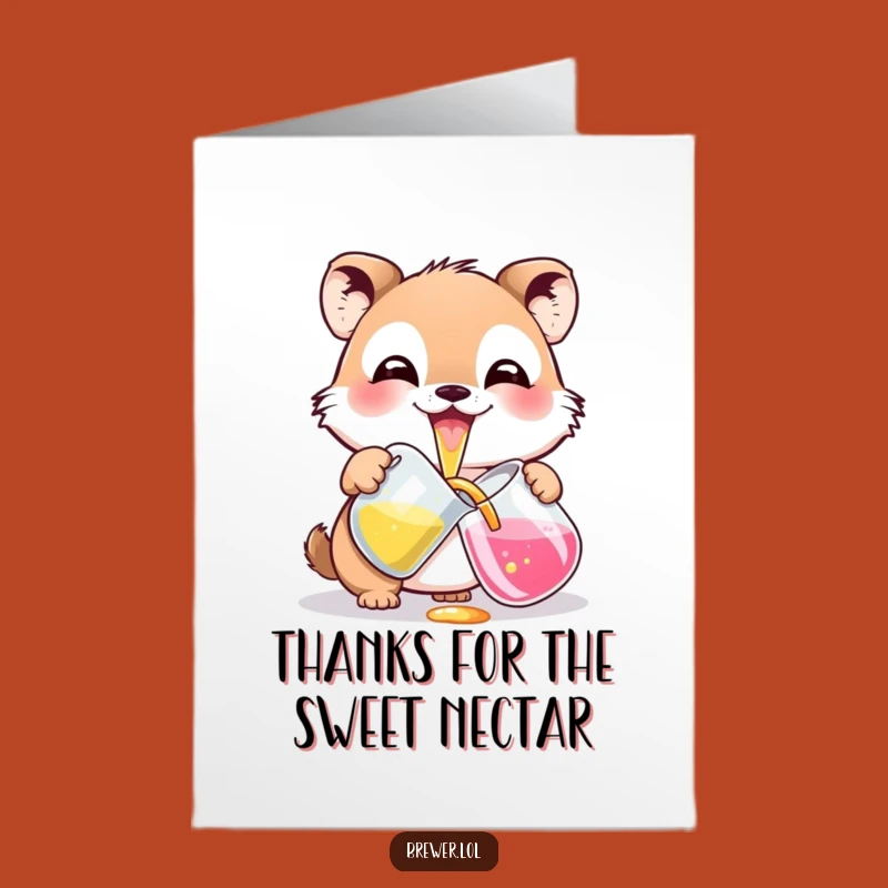 Free Printable Thank You Card: Grinning Potion Pourer Animal DIY Gift