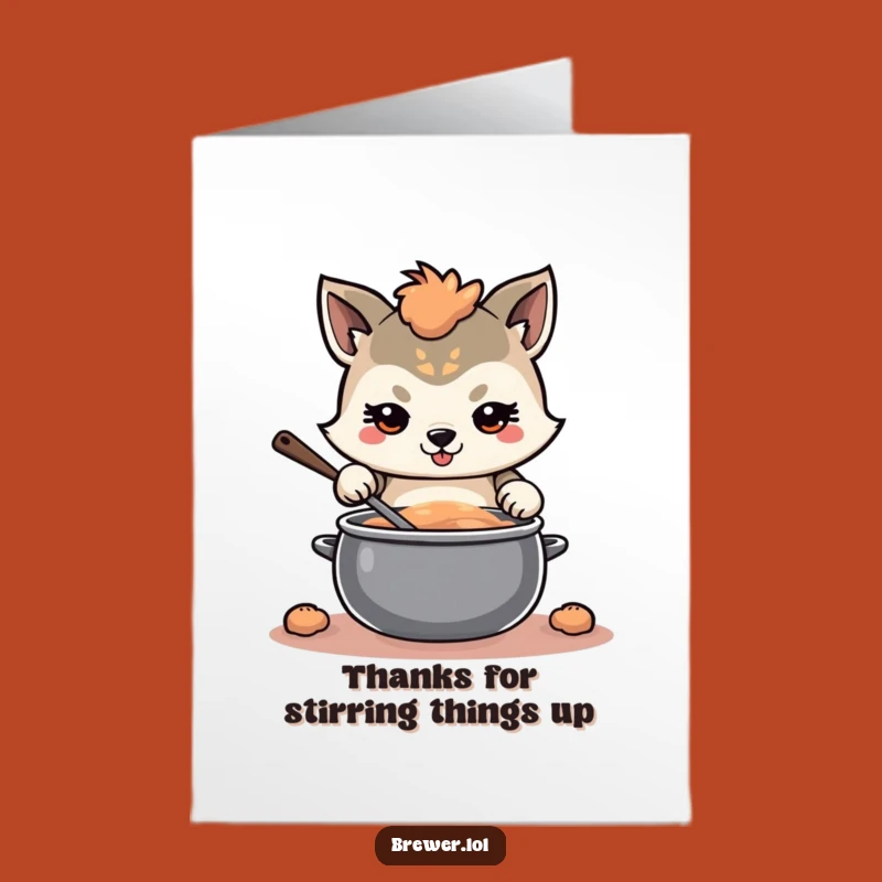 Free Printable Thank You Card: Determined Pot Stirrer Animal DIY Gift